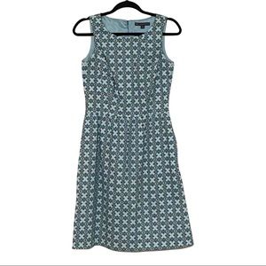 346 Brooks Brothers Blue Floral Sleeveless Fit & Flare Dress SZ 4